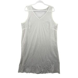 Sahara Linen Slip Dress Womens XL Ivory Sheer V-Neck Layering Made in England